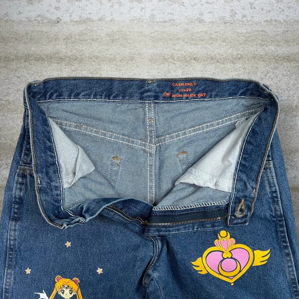 Vintage Y2K Sailor Moon Jeans 29x29 Regular Straight Leg Medium Wash Denim - Picture 3 of 3